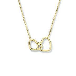 9k collier hartjes 40 - 42 - 44 cm
