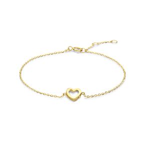 9k armband hartje 16,5 - 17,5 - 18,5 cm