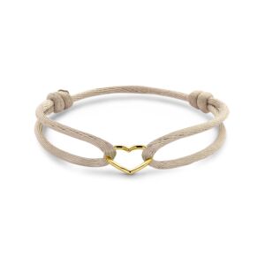 armband satijn beige hart 13 - 26 cm