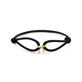 armband satijn zwart strik 13 - 26 cm