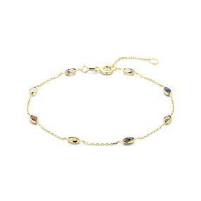 armband gekleurd zirkonia 16,5 - 17,5 - 18,5 cm