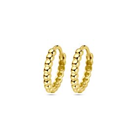9k klapoorringen bolletjes 13,5 mm