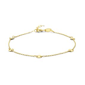 9k armband ronde plaatjes 16,5 + 2 cm