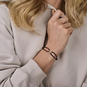 armband satijn zwart strik 13 - 26 cm